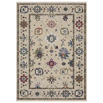 Hastings Ivory Blue Traditional Floral Indoor Rug