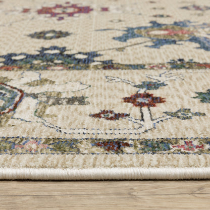 Hastings Ivory Blue Traditional Floral Indoor Rug