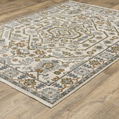 Hastings Ivory Rust Traditional Floral Indoor Rug