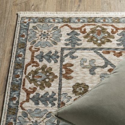 Hastings Ivory Rust Traditional Floral Indoor Rug