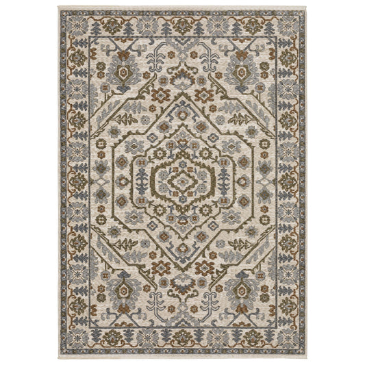 Hastings Ivory Rust Traditional Floral Indoor Rug