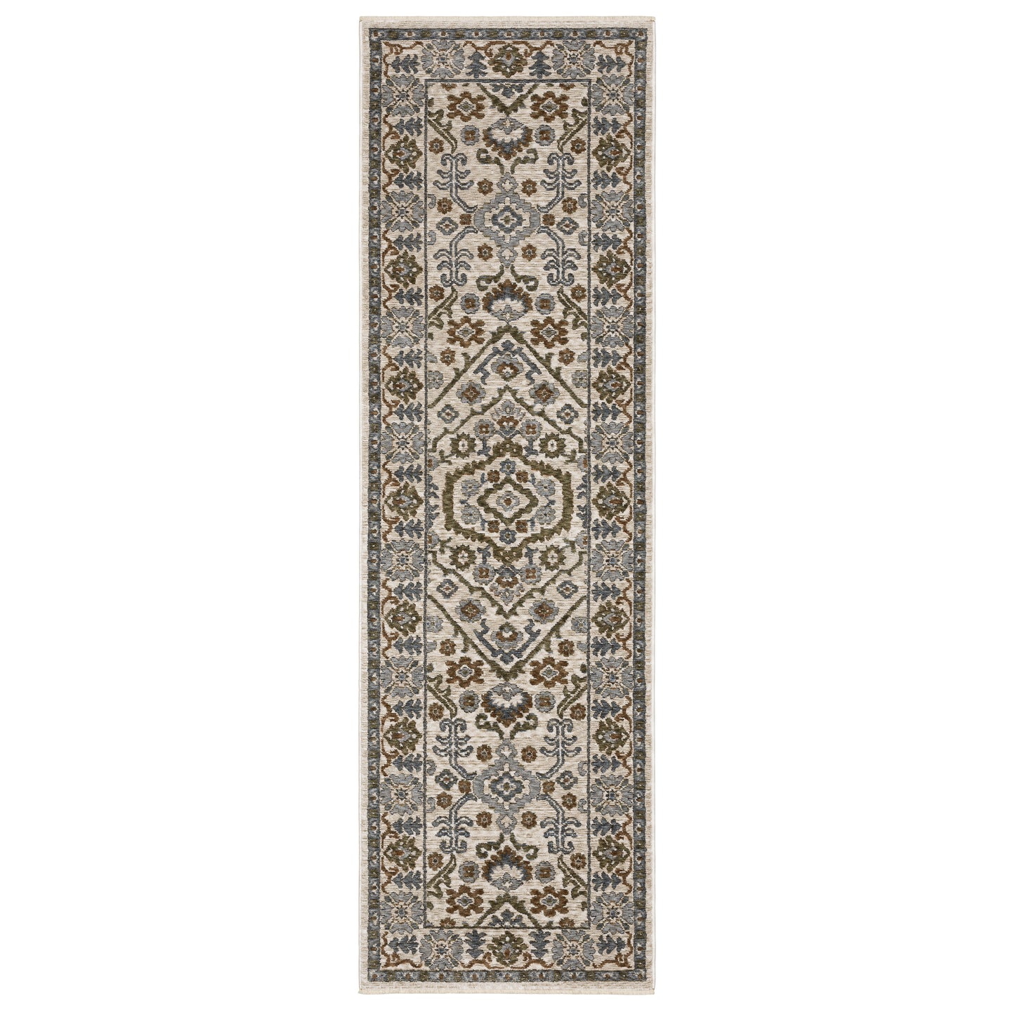 Hastings Ivory Rust Traditional Floral Indoor Rug