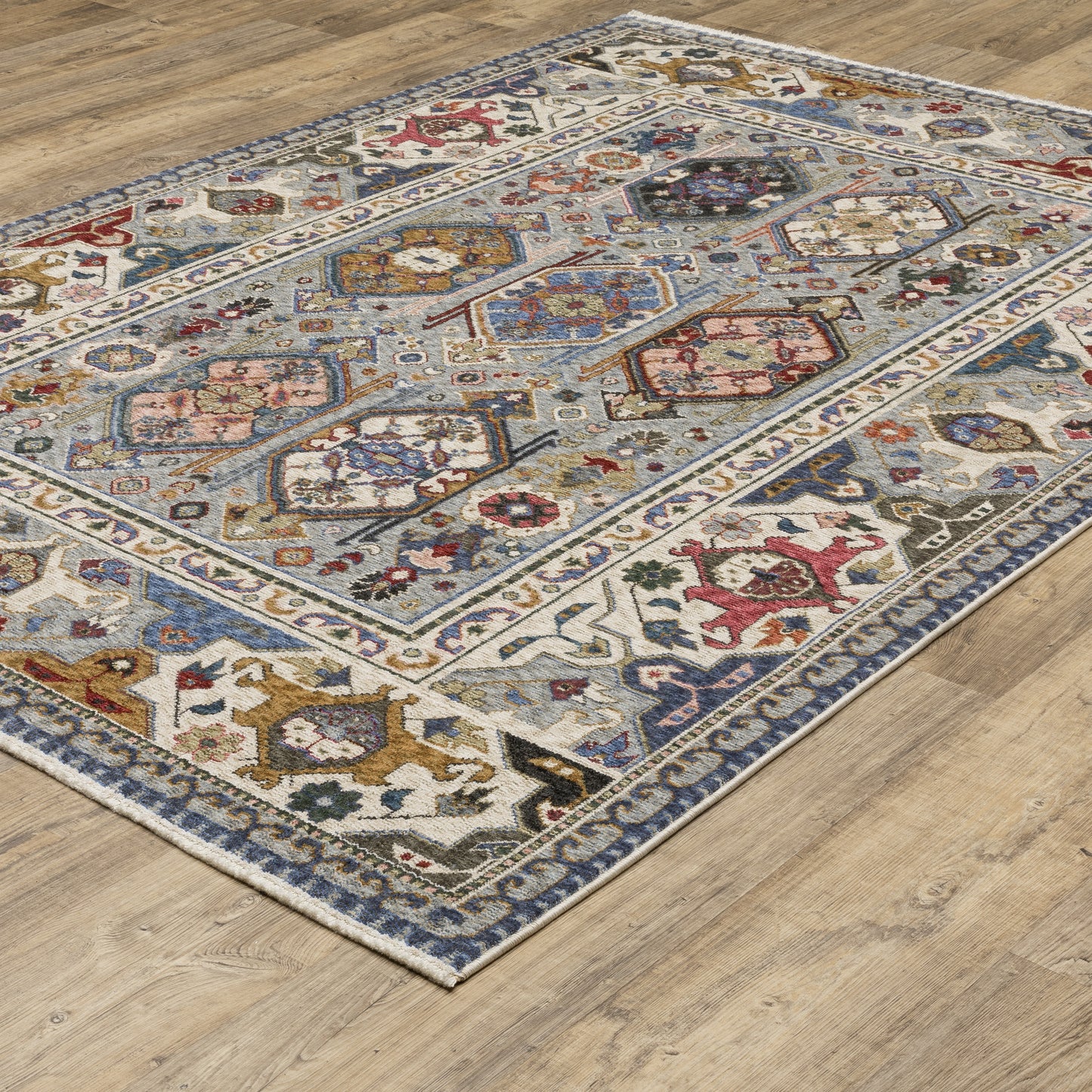 Hastings Blue Grey Traditional Persian Indoor Rug