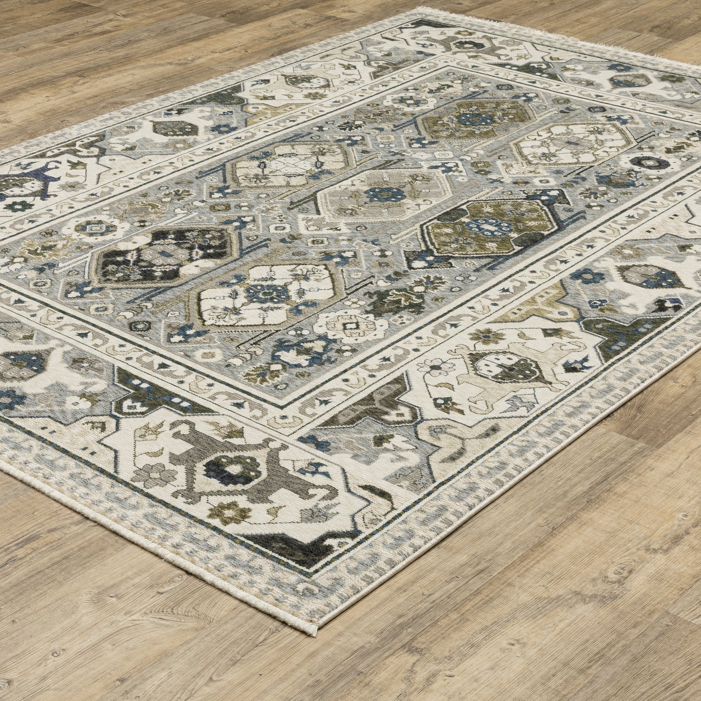 Hastings Ivory Blue Traditional Persian Indoor Rug