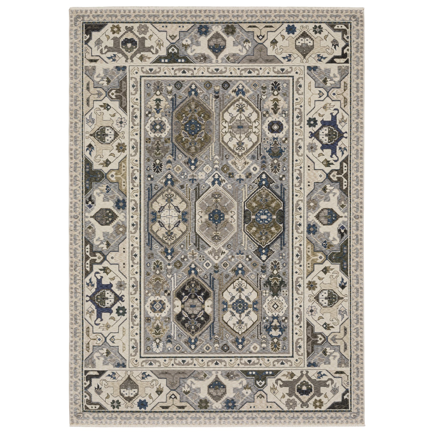 Hastings Ivory Blue Traditional Persian Indoor Rug