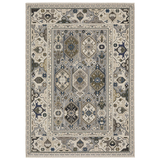 Hastings Ivory Blue Traditional Persian Indoor Rug