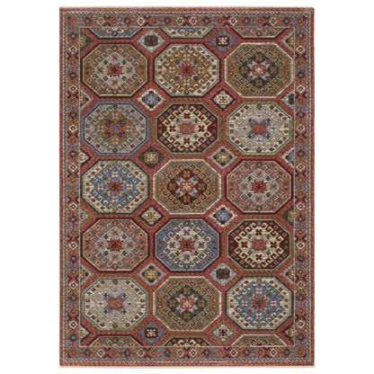 Hastings Pink Red Global Medallion Indoor Rug