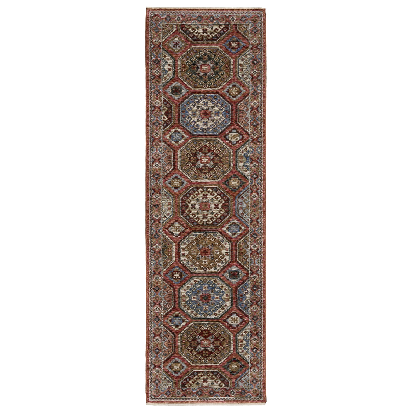 Hastings Pink Red Global Medallion Indoor Rug