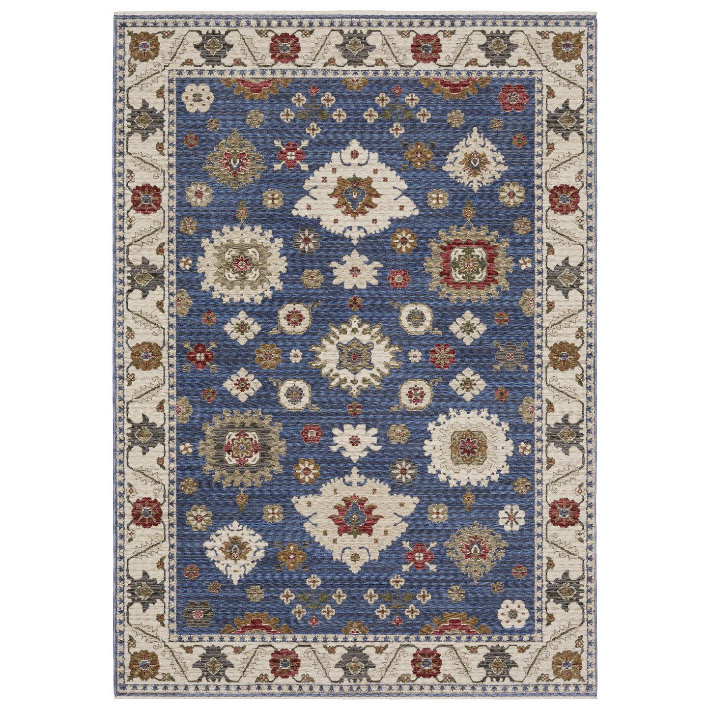 Hastings Blue Ivory Traditional Floral Indoor Rug