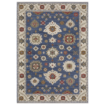 Hastings Blue Ivory Traditional Floral Indoor Rug