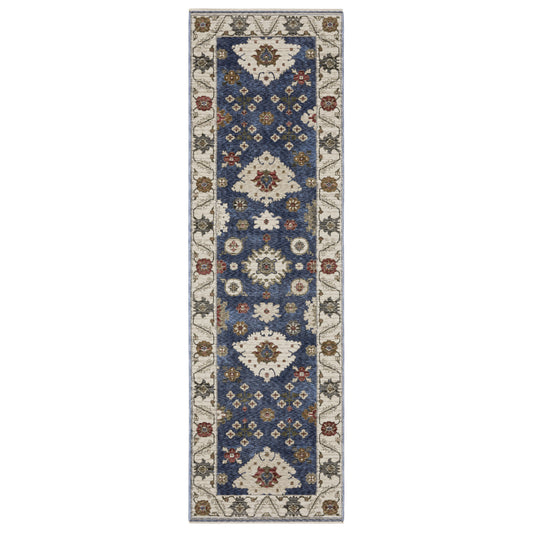 Hastings Blue Ivory Traditional Floral Indoor Rug