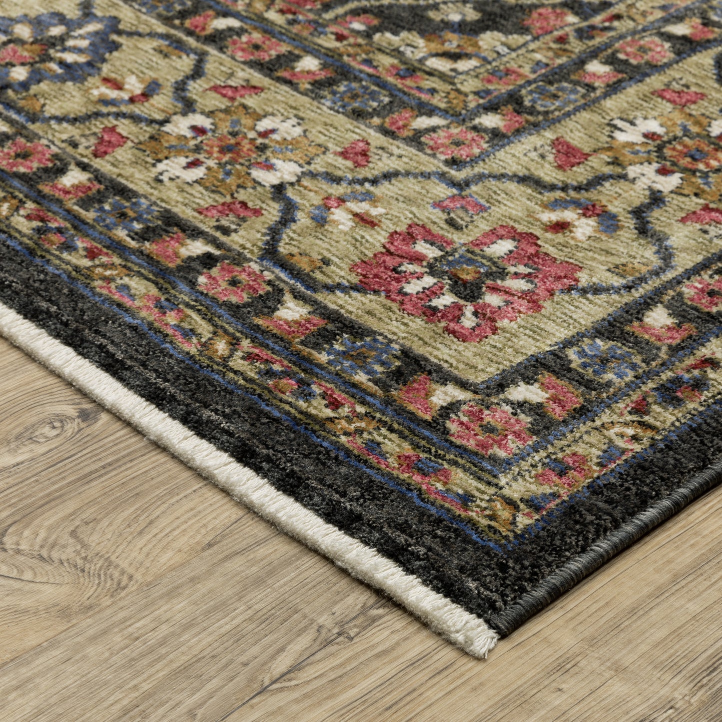 Hastings Charcoal Pink Traditional Oriental Indoor Rug