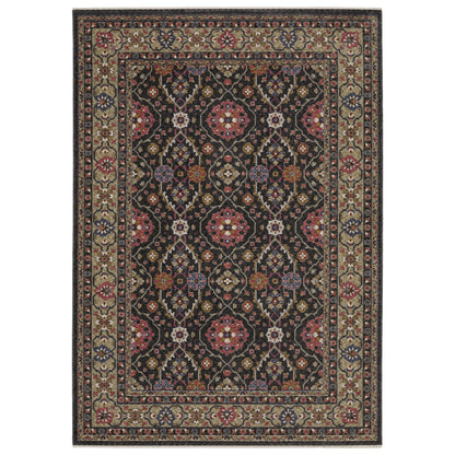 Hastings Charcoal Pink Traditional Oriental Indoor Rug