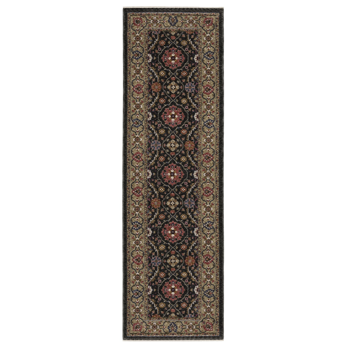 Hastings Charcoal Pink Traditional Oriental Indoor Rug