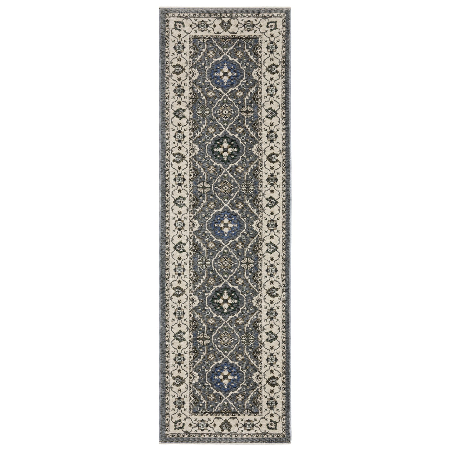 Hastings Blue Grey Traditional Oriental Indoor Rug