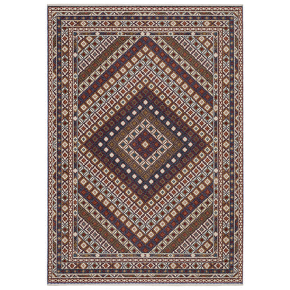 Hastings Red Multi Bohemian Diamond Indoor Rug