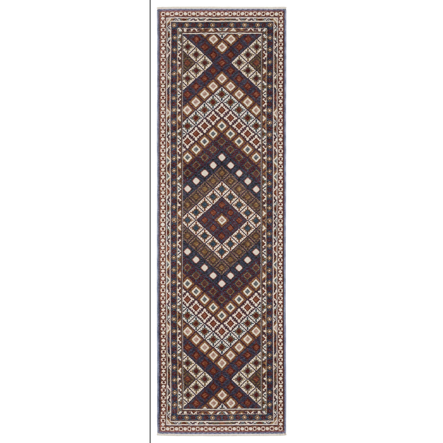 Hastings Red Multi Bohemian Diamond Indoor Rug