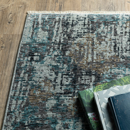 Hayden Blue Grey Modern & Contemporary Abstract Indoor Rug