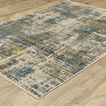 Hayden Blue Gold Modern & Contemporary Abstract Indoor Rug