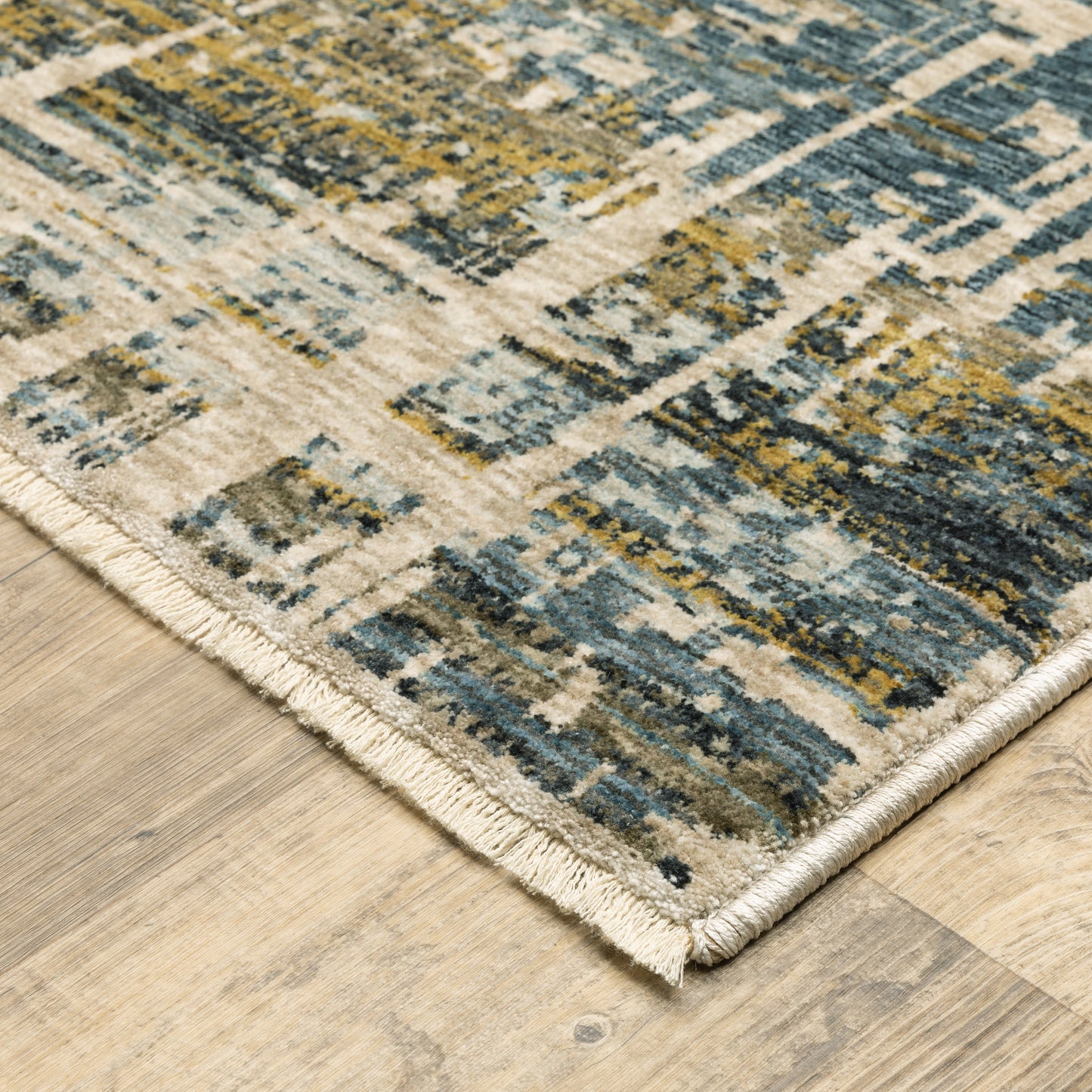 Hayden Blue Gold Modern & Contemporary Abstract Indoor Rug