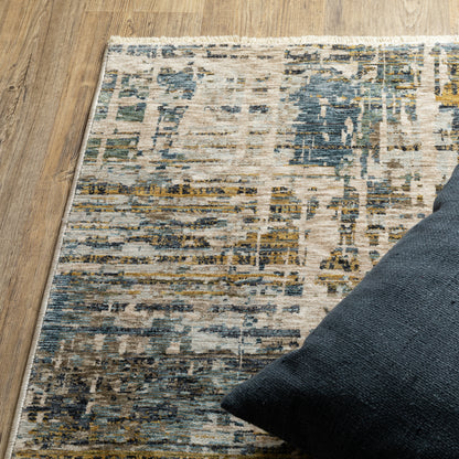 Hayden Blue Gold Modern & Contemporary Abstract Indoor Rug