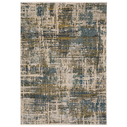 Hayden Blue Gold Modern & Contemporary Abstract Indoor Rug