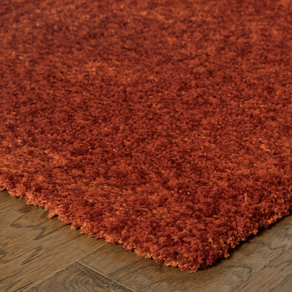 Heavenly Red  Shag Solid Indoor Rug