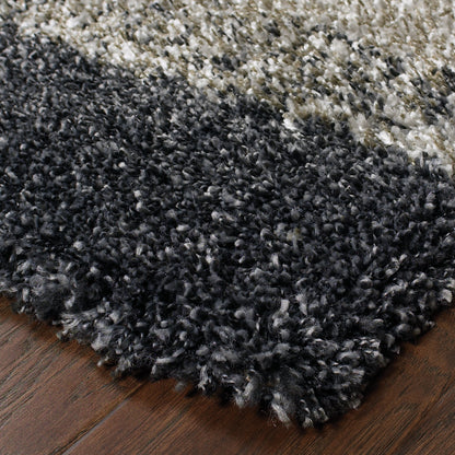 Henderson Grey Charcoal Shag Geometric Indoor Rug