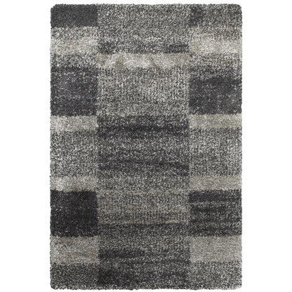 Henderson Grey Charcoal Shag Geometric Indoor Rug