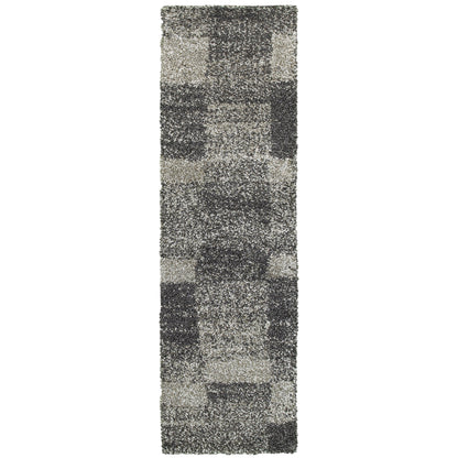 Henderson Grey Charcoal Shag Geometric Indoor Rug