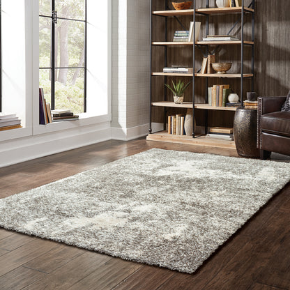 Henderson Grey Ivory Shag Abstract Indoor Rug