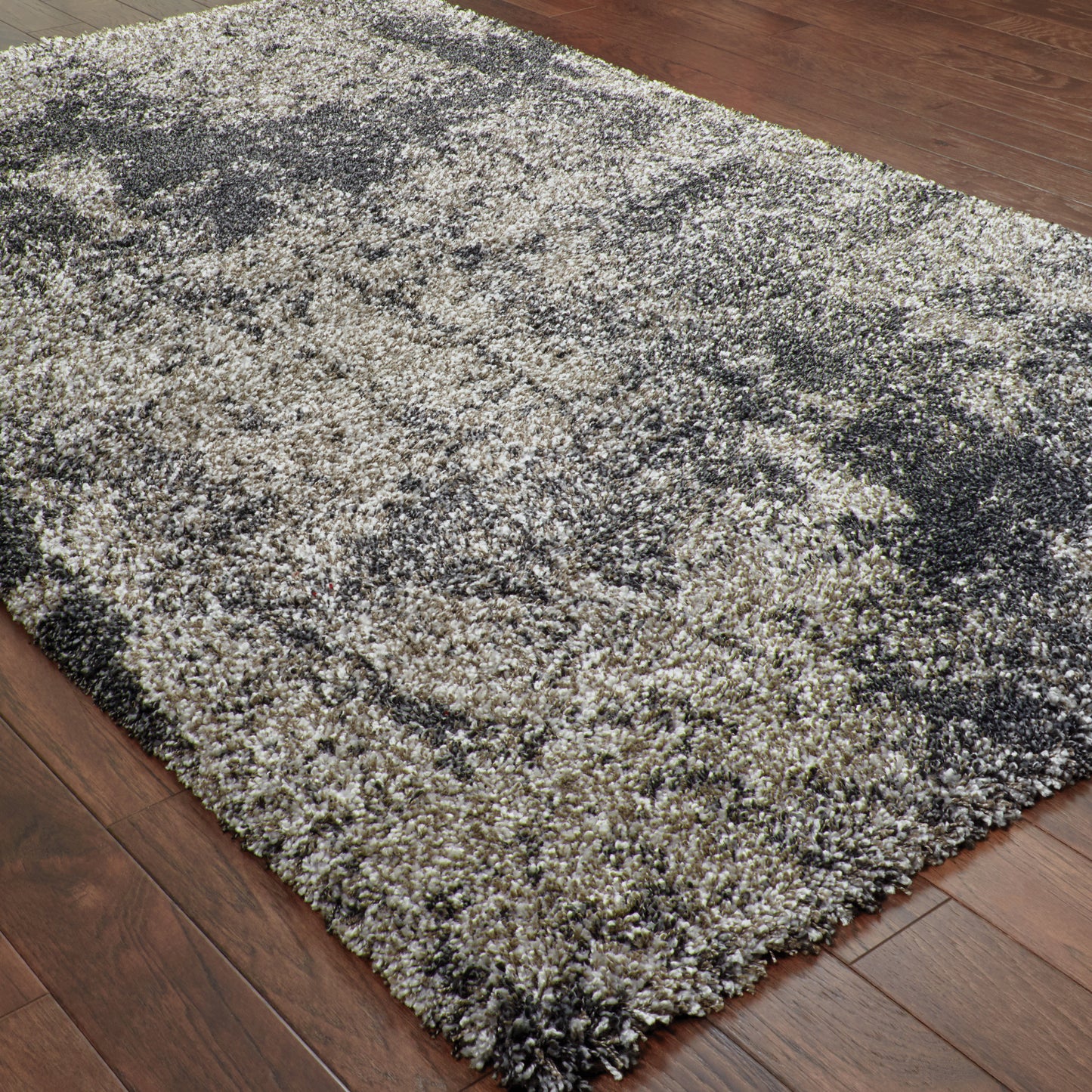 Henderson Grey Charcoal Shag Abstract Indoor Rug