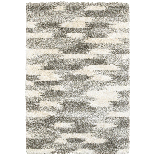 Henderson Grey Ivory Shag Geometric Indoor Rug