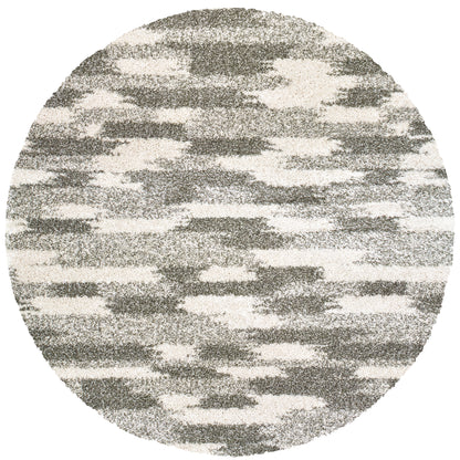 Henderson Grey Ivory Shag Geometric Indoor Rug