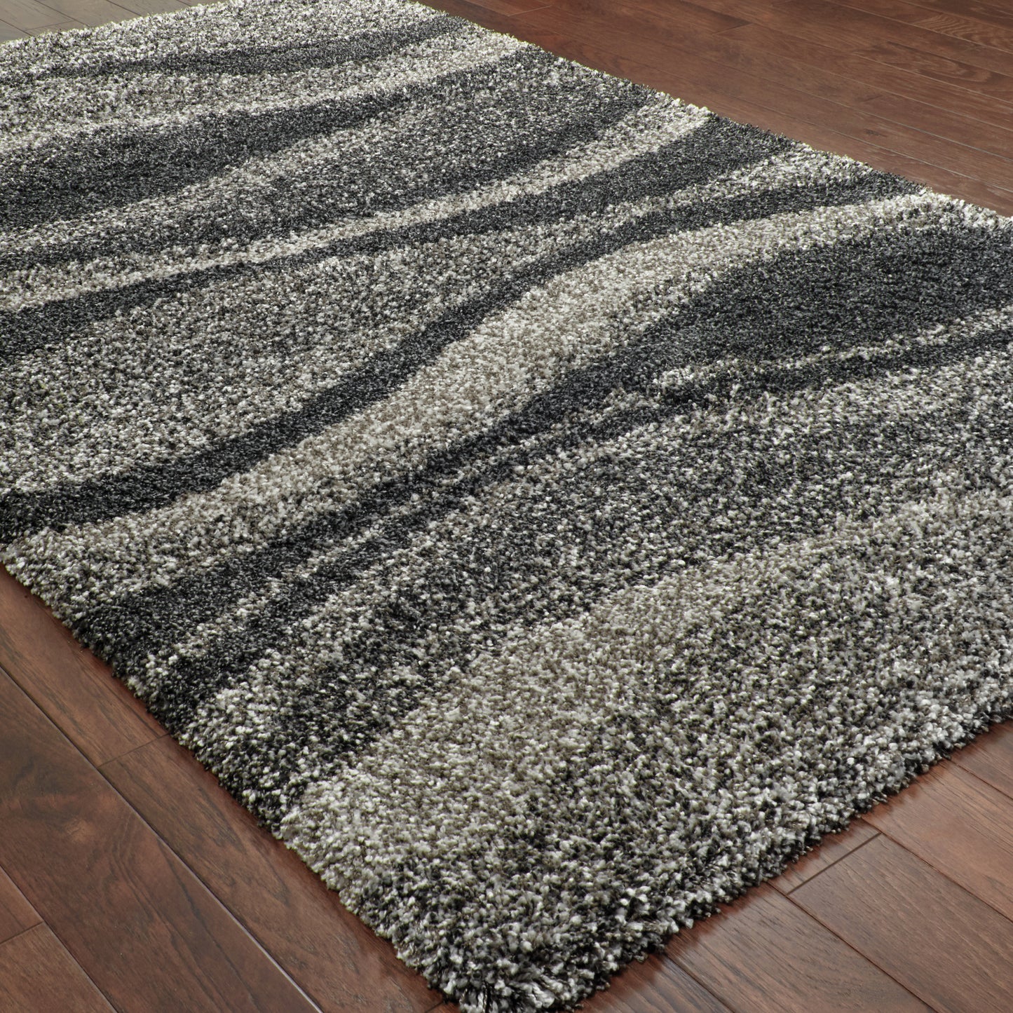 Henderson Grey Charcoal Shag Abstract Indoor Rug