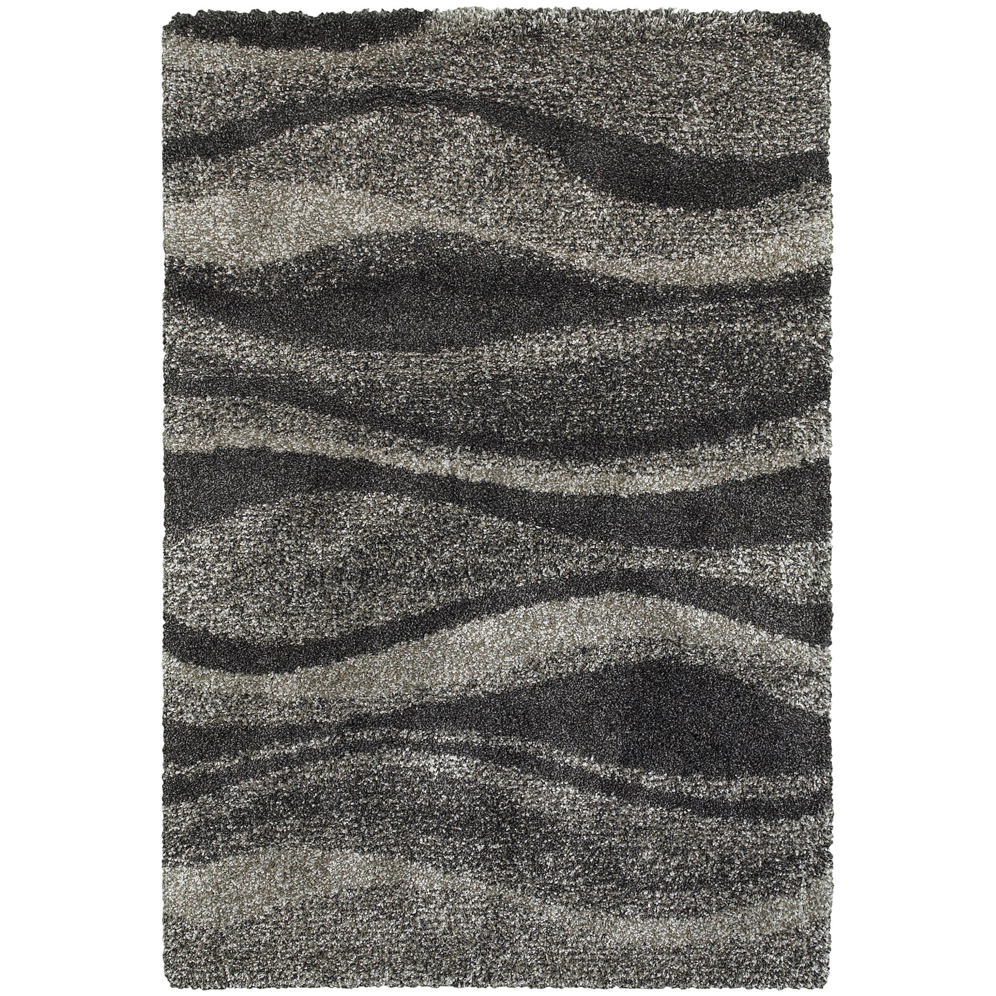 Henderson Grey Charcoal Shag Abstract Indoor Rug