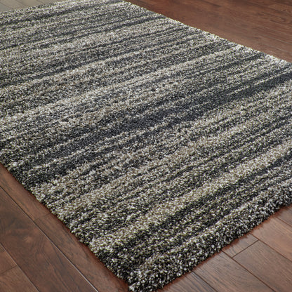 Henderson Grey Charcoal Shag Geometric Indoor Rug