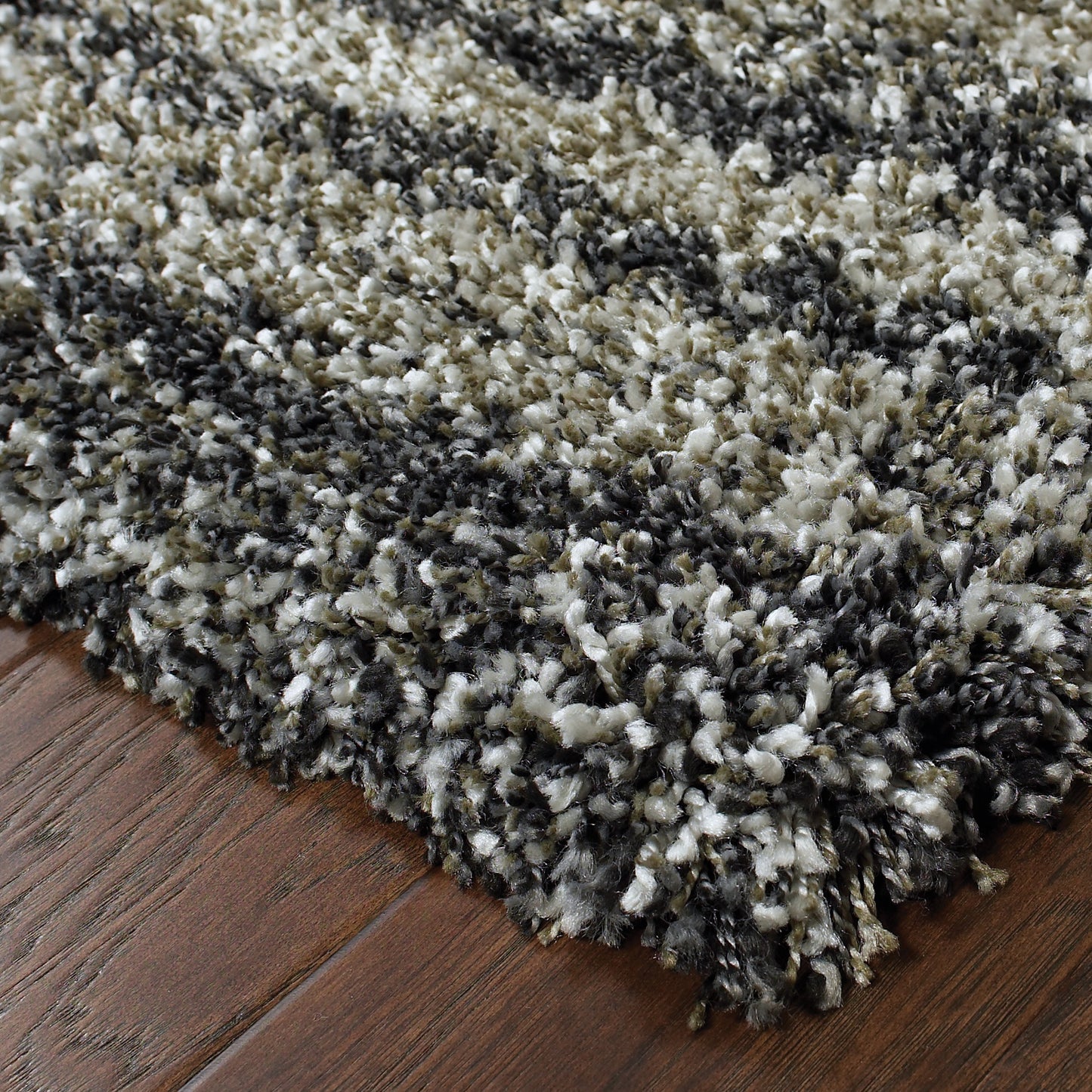 Henderson Grey Charcoal Shag Geometric Indoor Rug