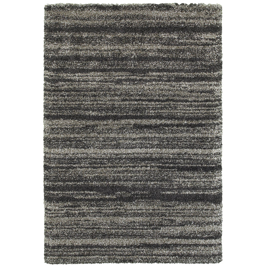 Henderson Grey Charcoal Shag Geometric Indoor Rug