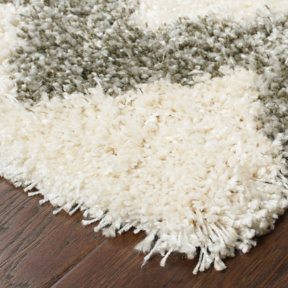 Henderson Grey Ivory Shag Geometric Indoor Rug