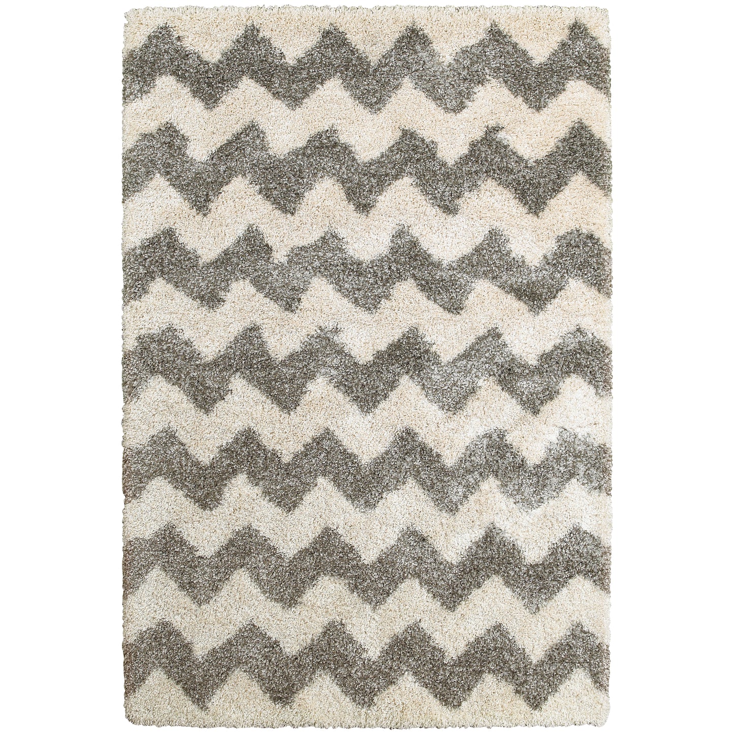 Henderson Grey Ivory Shag Geometric Indoor Rug