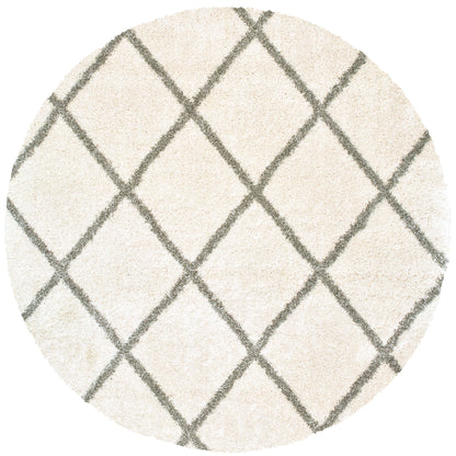 Henderson Ivory Grey Shag Geometric Indoor Rug