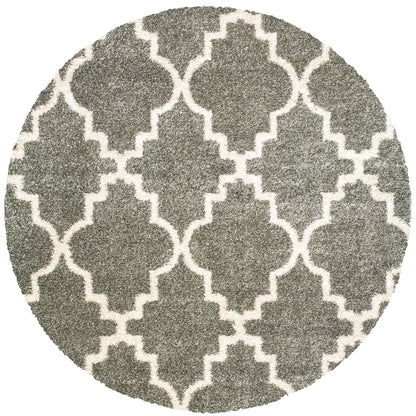 Henderson Grey Ivory Shag Geometric Indoor Rug