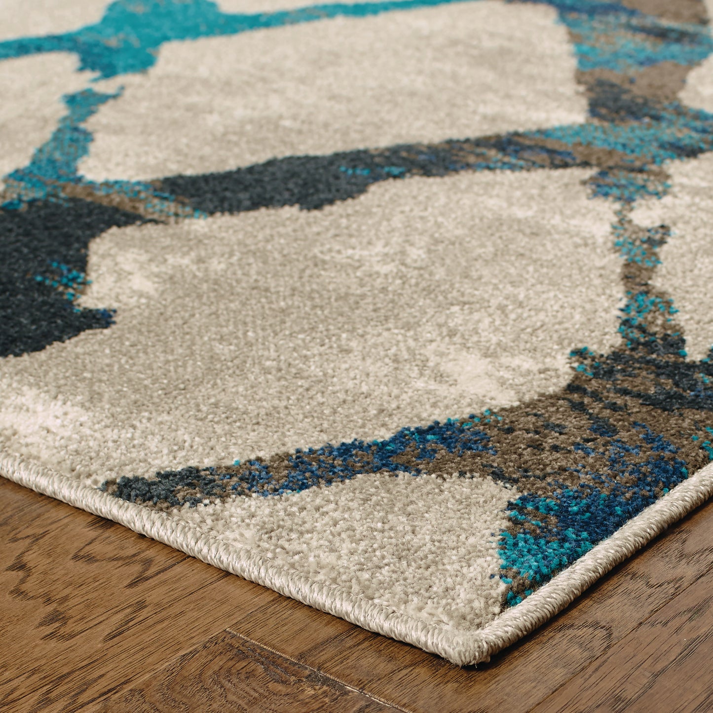 Highlands Grey Blue Modern & Contemporary Trellis Indoor Rug