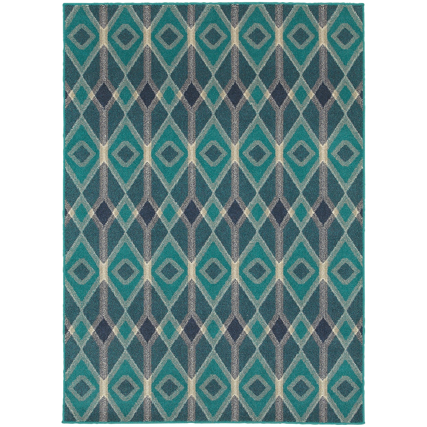 Highlands Blue Teal Transitional Geometric Indoor Rug