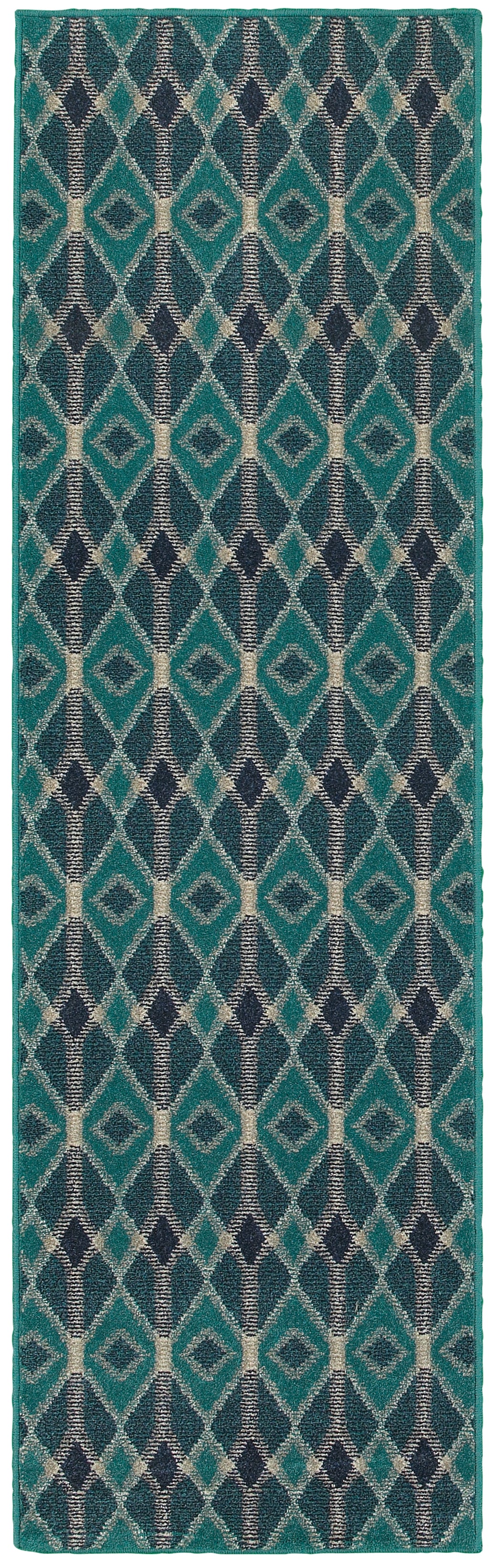 Highlands Blue Teal Transitional Geometric Indoor Rug