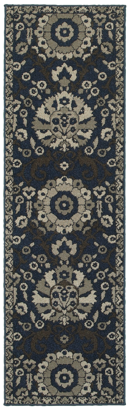 Highlands Midnight Beige Traditional Medallion Indoor Rug