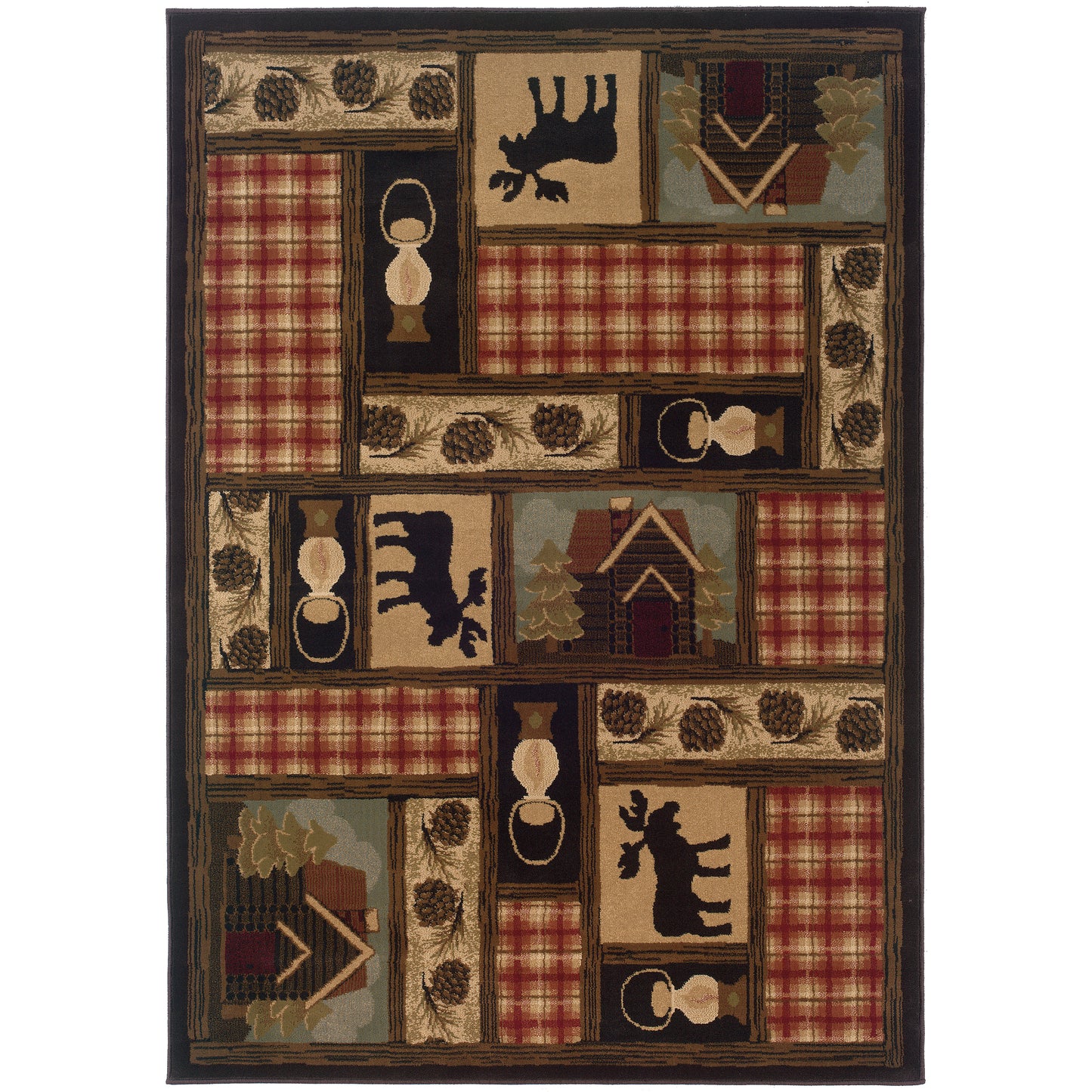 Hudson Brown Red Country Southwest/Lodge Indoor Rug