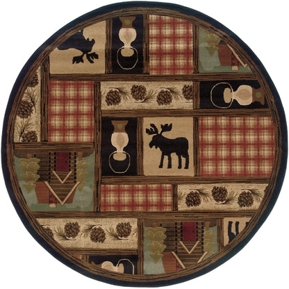 Hudson Brown Red Country Southwest/Lodge Indoor Rug