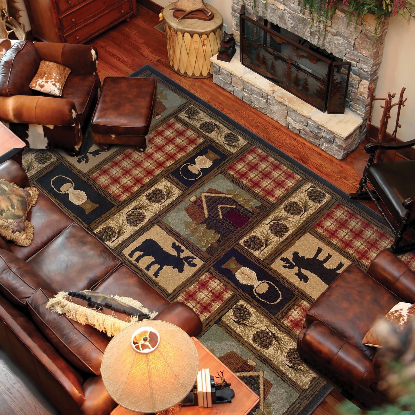 Hudson Brown Red Country Southwest/Lodge Indoor Rug